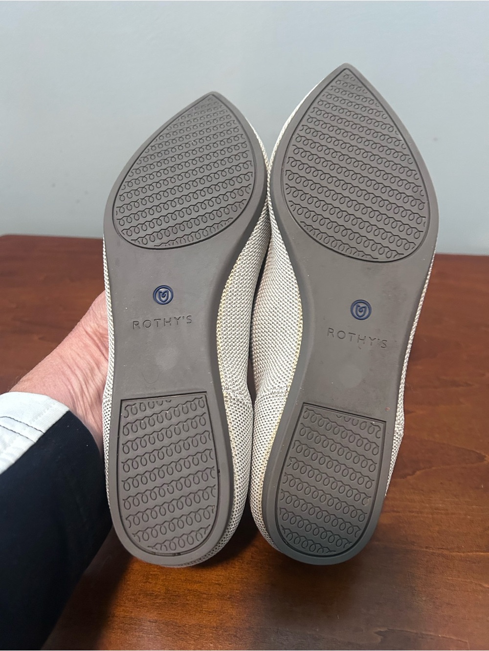 ROTHYS FLAX birdseye light grey Pointed-Toe Women's Flats 9 - Picture 7 of 9